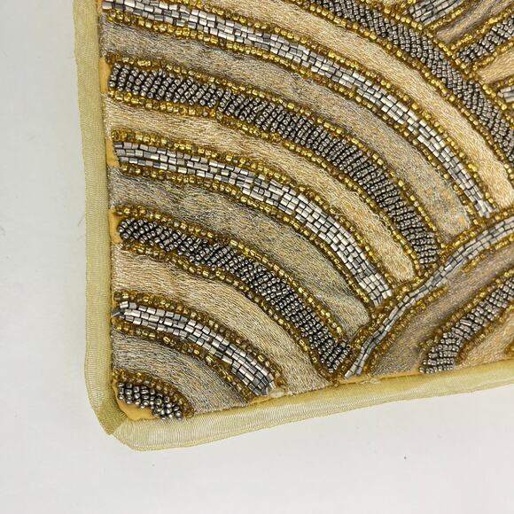 Winter Dreams Gold and Silver Beaded Table Runner 13 x 37 - Picture 2 of 5